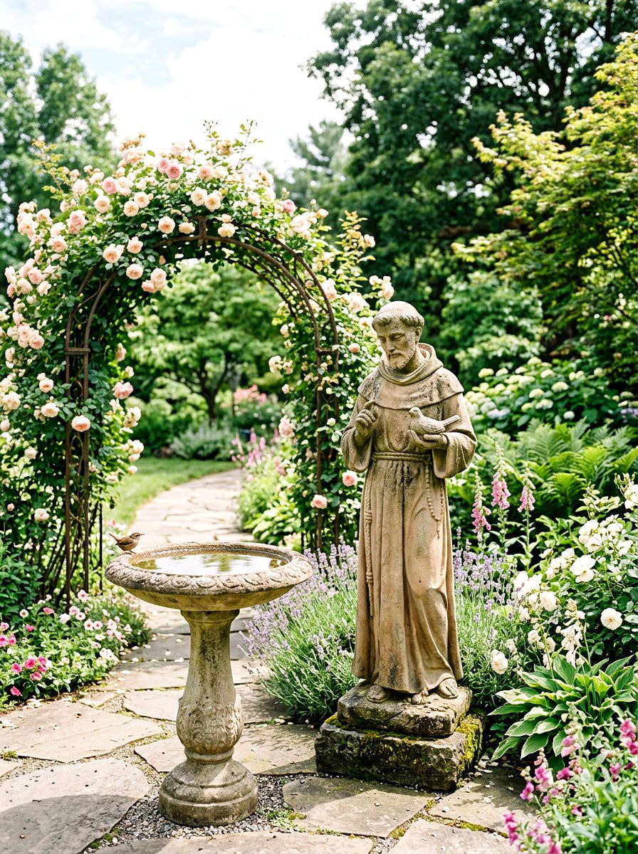 Saint garden statue - 25 Spring Garden Statue Ideas