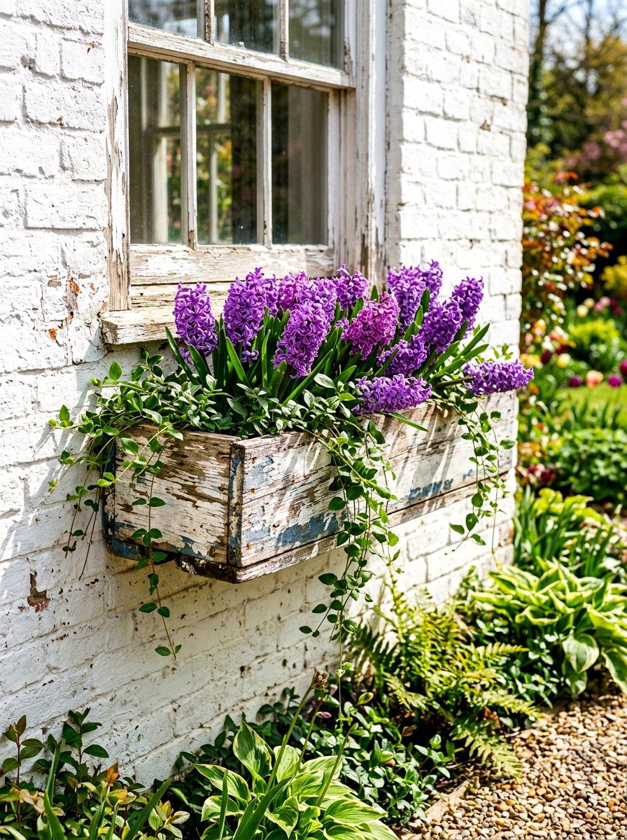 Salvaged Window Box Design - 25 Spring Antique Planter Ideas