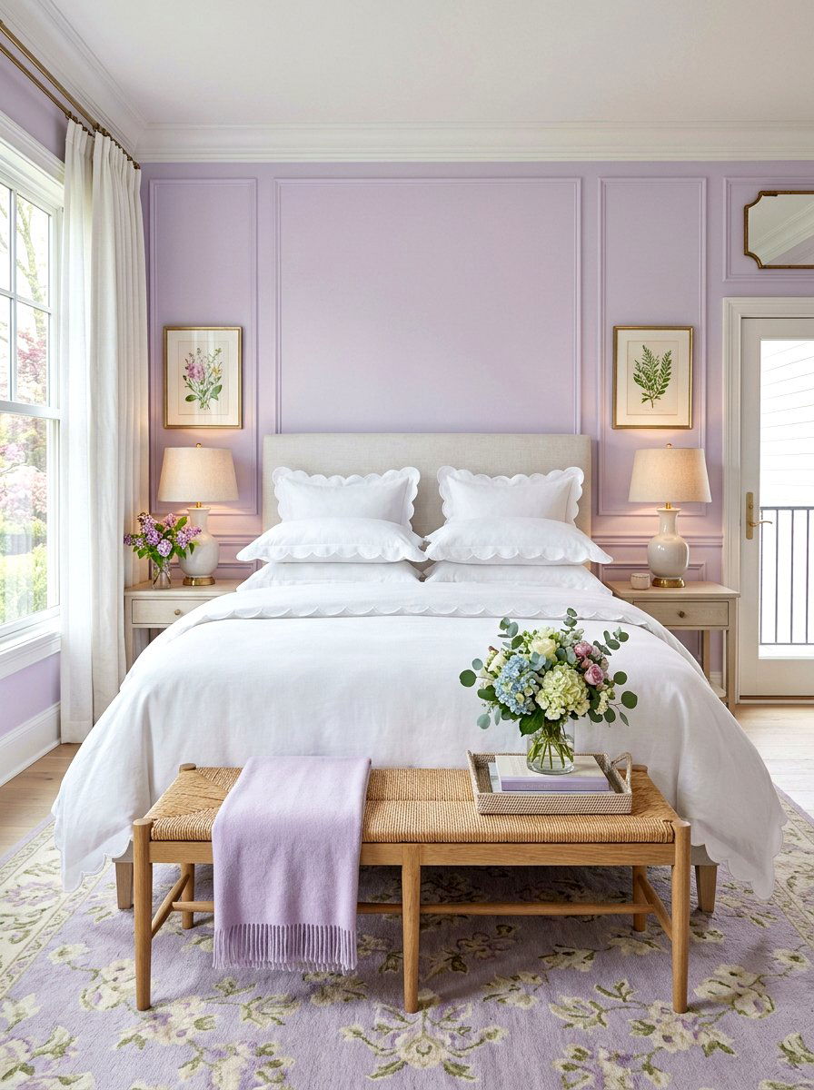 Scalloped Edge Bedding - 25 Spring Hotel Room Decor Ideas