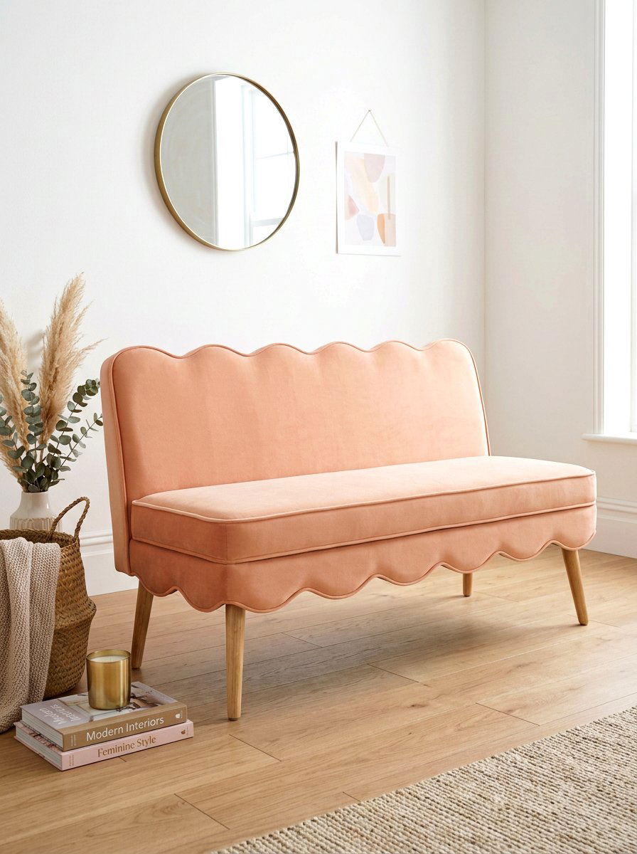 Scalloped Edge Bench - 25 Spring Bedroom Bench Ideas