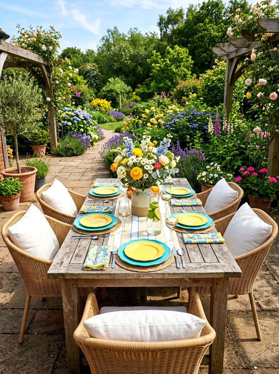 Scalloped Edge Melamine Outdoor Plates - 25 Spring Plate Decor Ideas