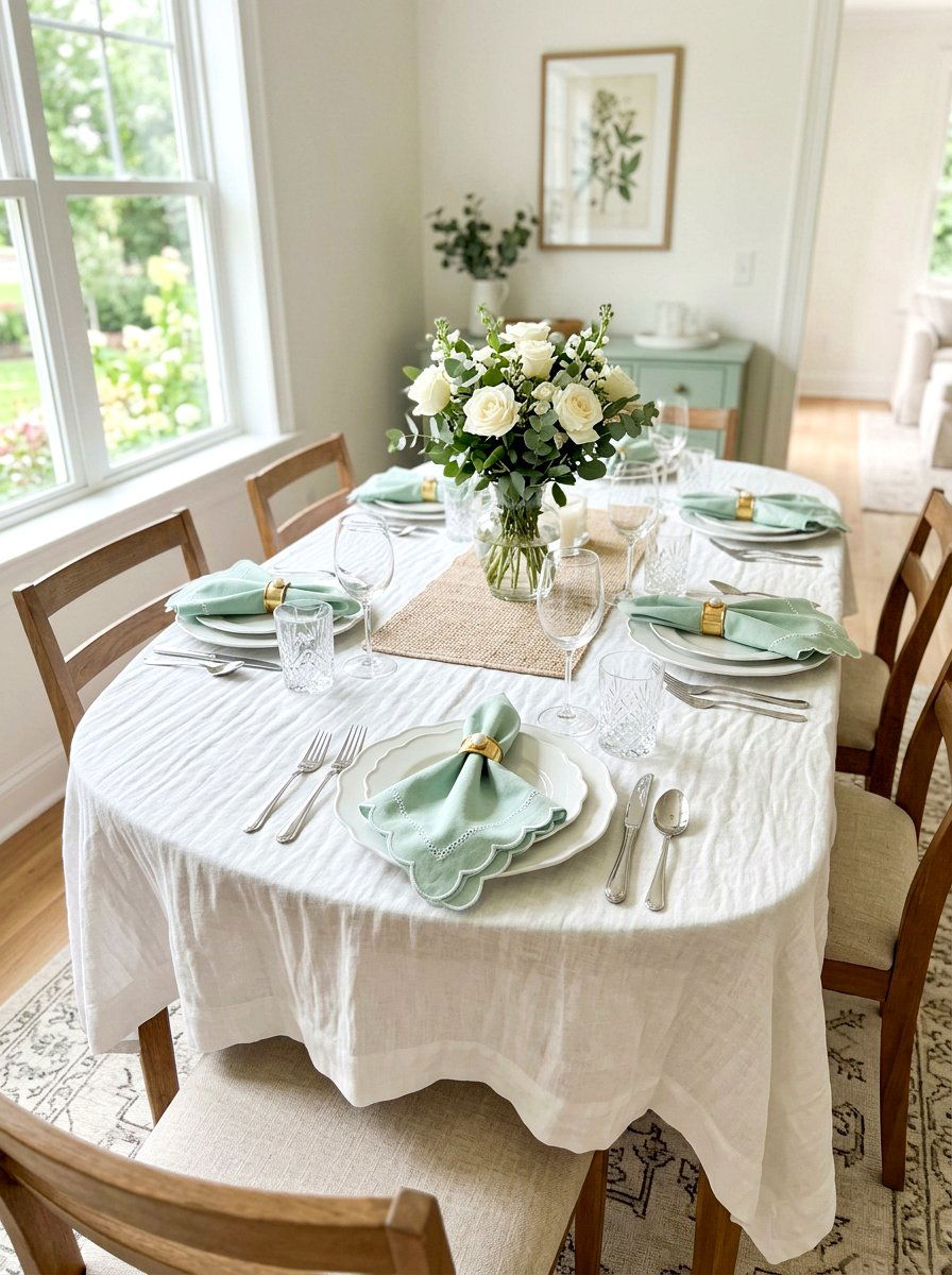 Scalloped Edge Napkin - 25 Spring Dinner Party Table Ideas