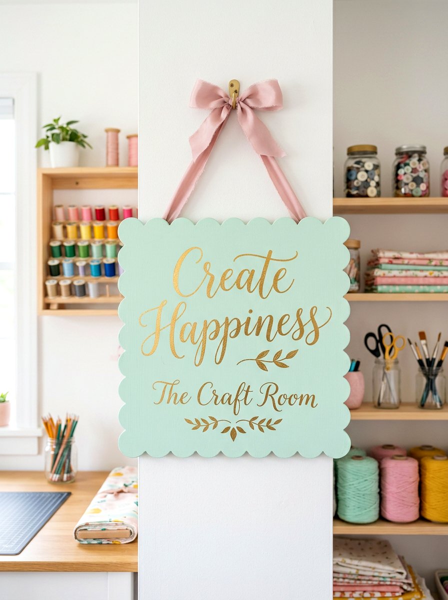 Scalloped Edge Pastel Sign - 25 Spring Painted Sign Ideas