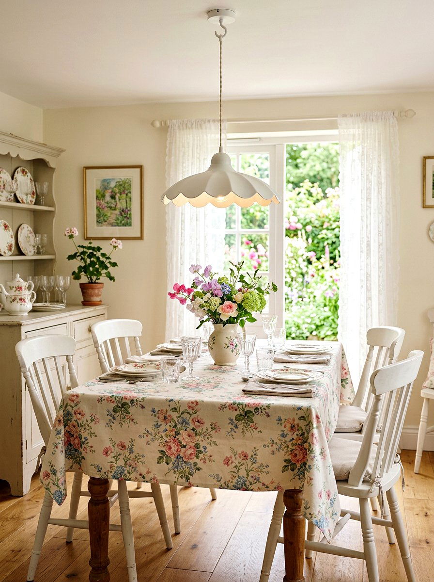 Scalloped Edge Pendant Light - 25 Spring Swag Light Ideas