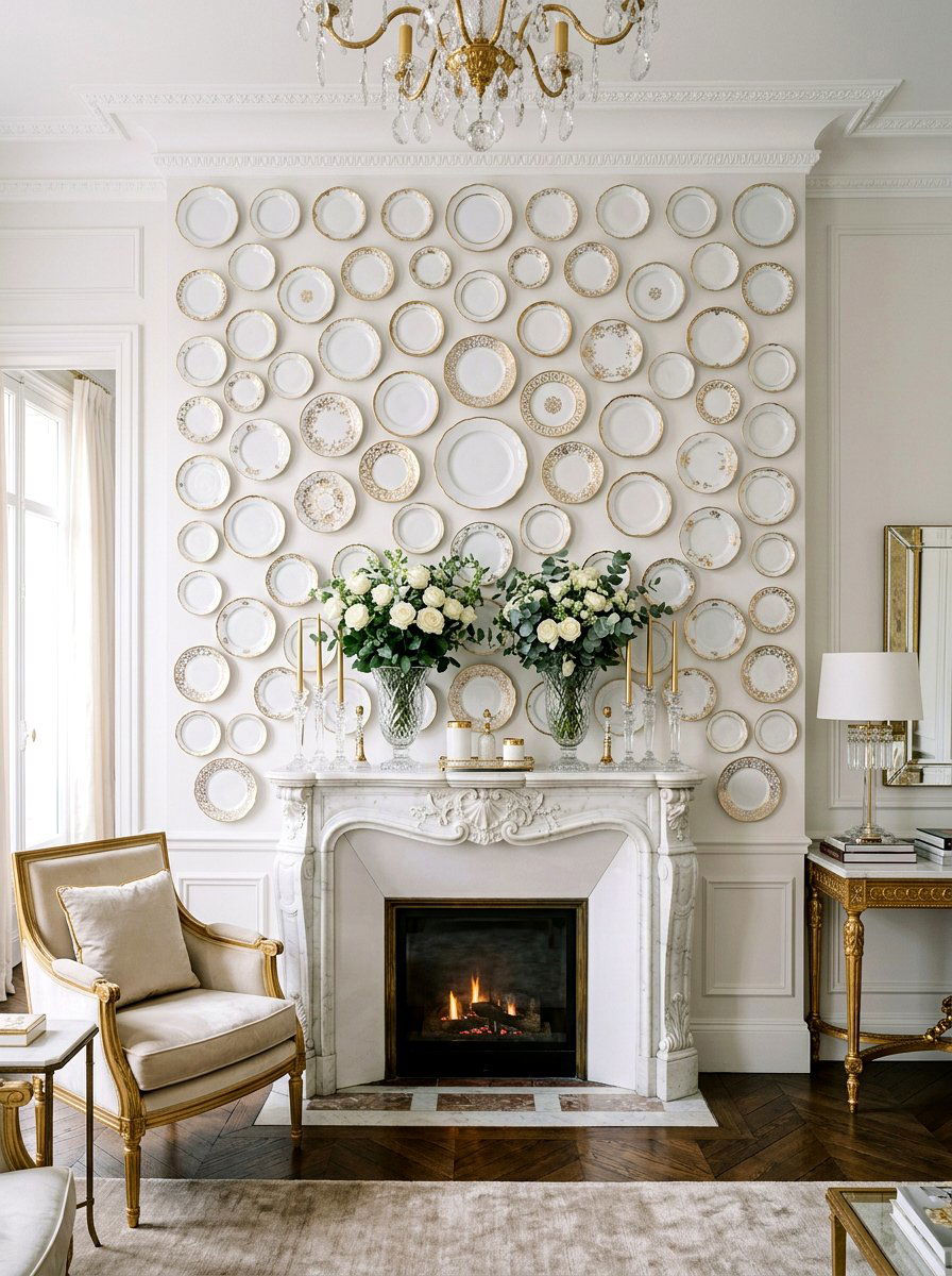 Scalloped Edge Plate Wall - 25 Spring Plate Wall Ideas