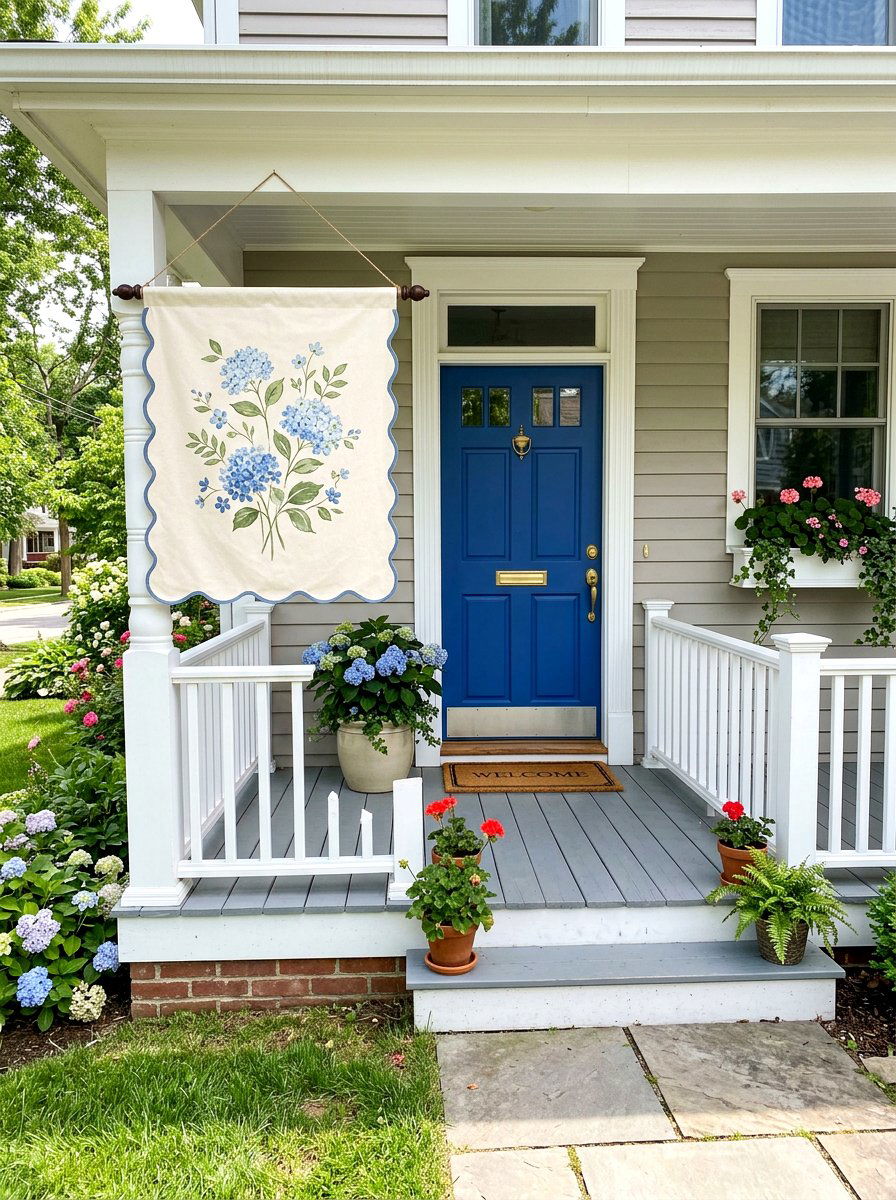 Scalloped Edge Porch Banner - 25 Spring Outdoor Banner Ideas