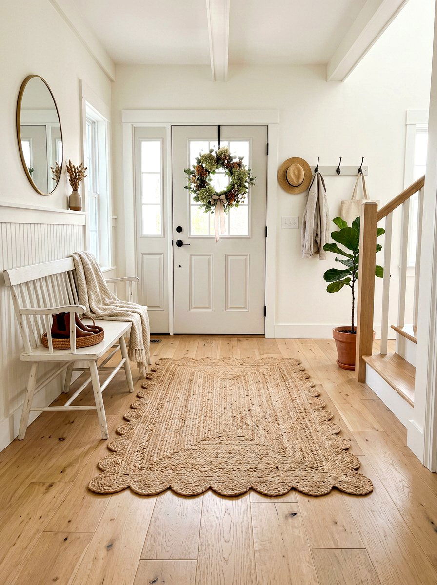 Scalloped Edge Rug - 25 Spring Entryway Rug Ideas