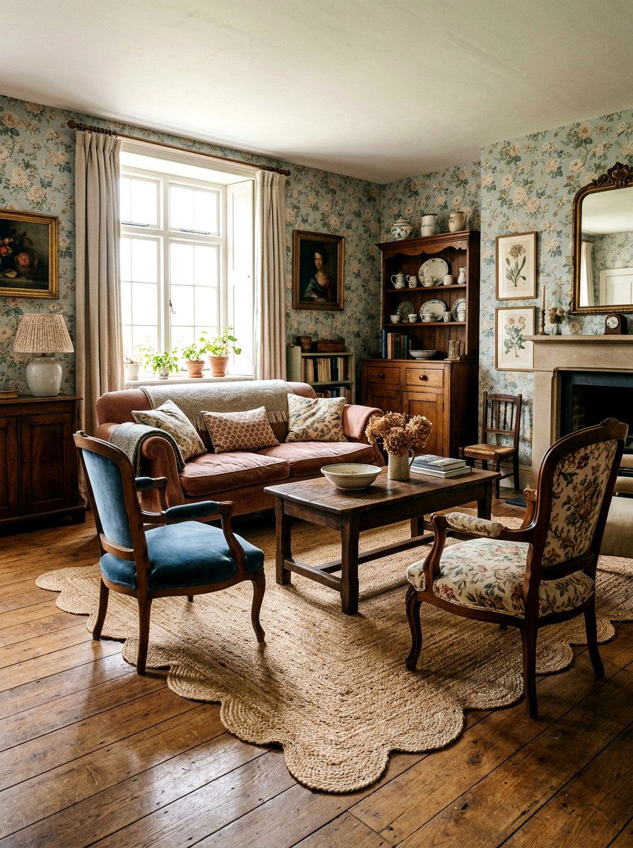 Scalloped Edge Rug - 25 Spring Living Room Rug Ideas