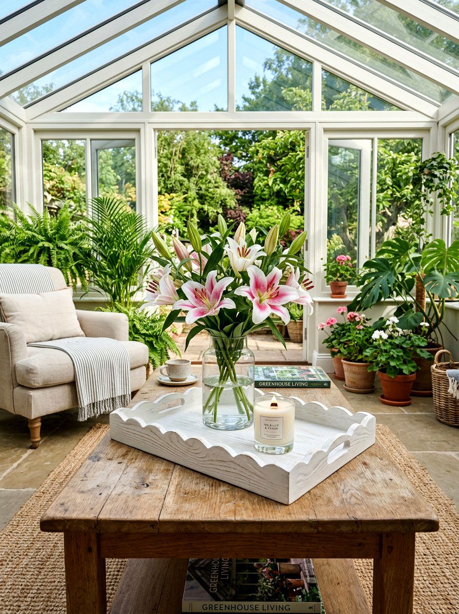 Scalloped Edge Tray - 25 Spring Conservatory Decor Ideas