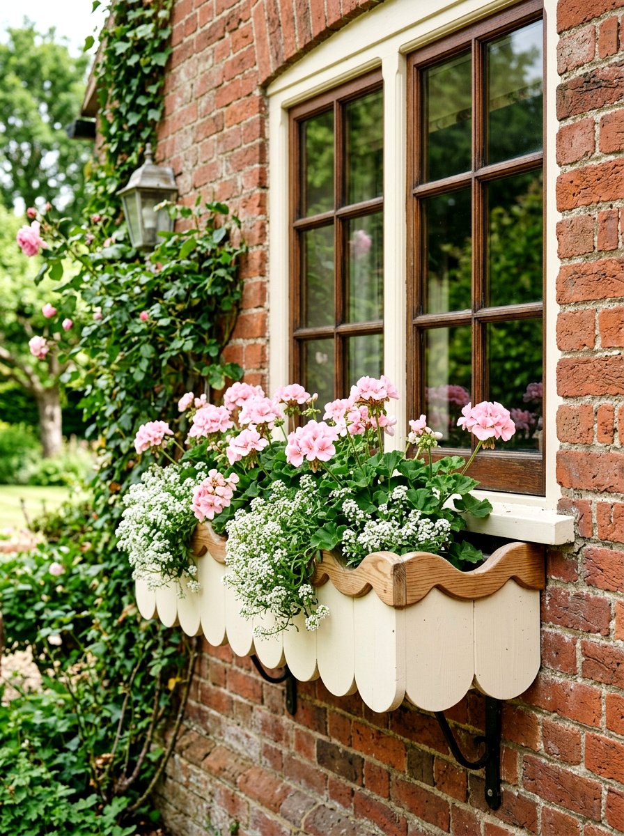 Scalloped Wood Window Box - 25 Spring Wooden Planter Ideas