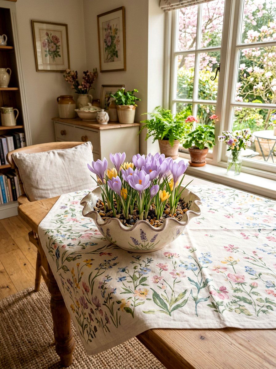 Scalloped edge crocus bowl - 25 Spring Crocus Bowl Ideas