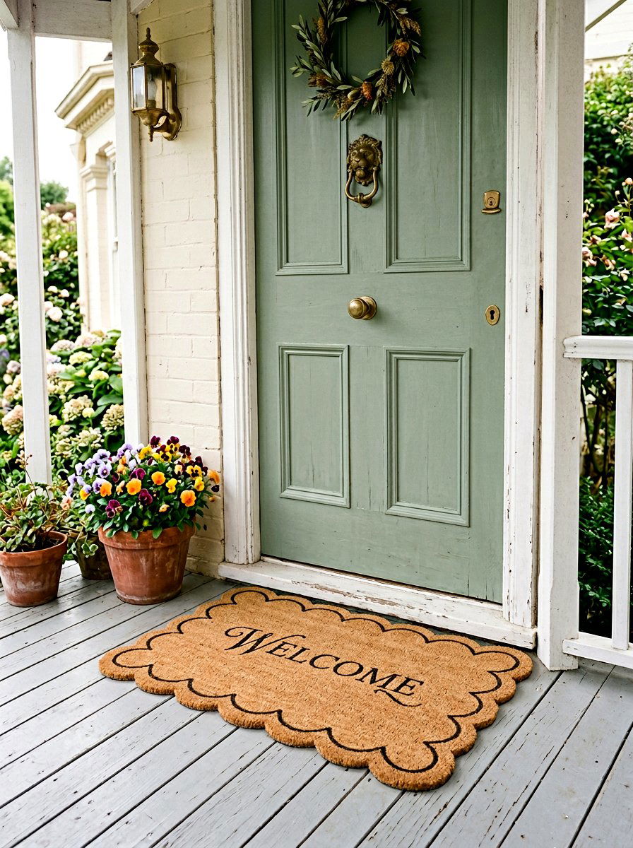 Scalloped edge doormat - 25 Spring Welcome Mat Ideas
