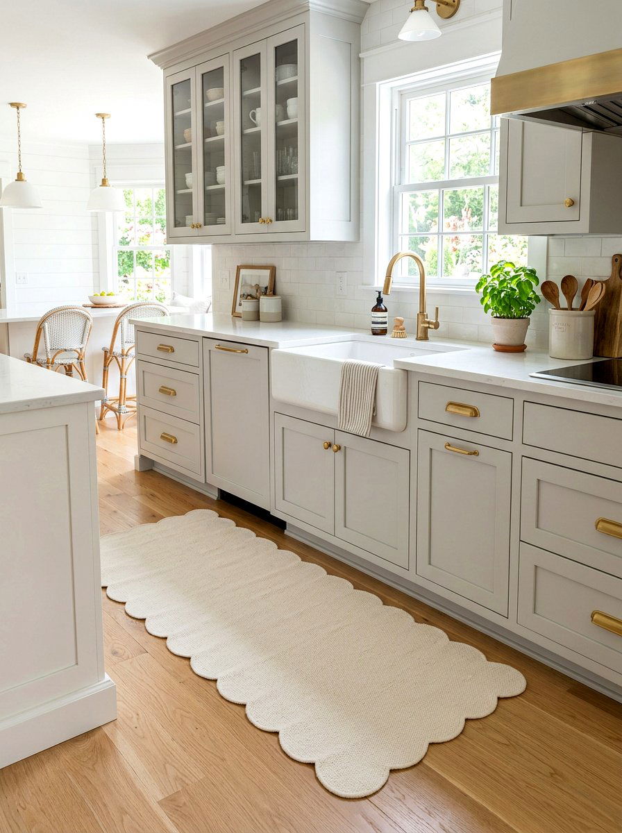 Scalloped kitchen rug - 25 Spring Kitchen Rug Ideas
