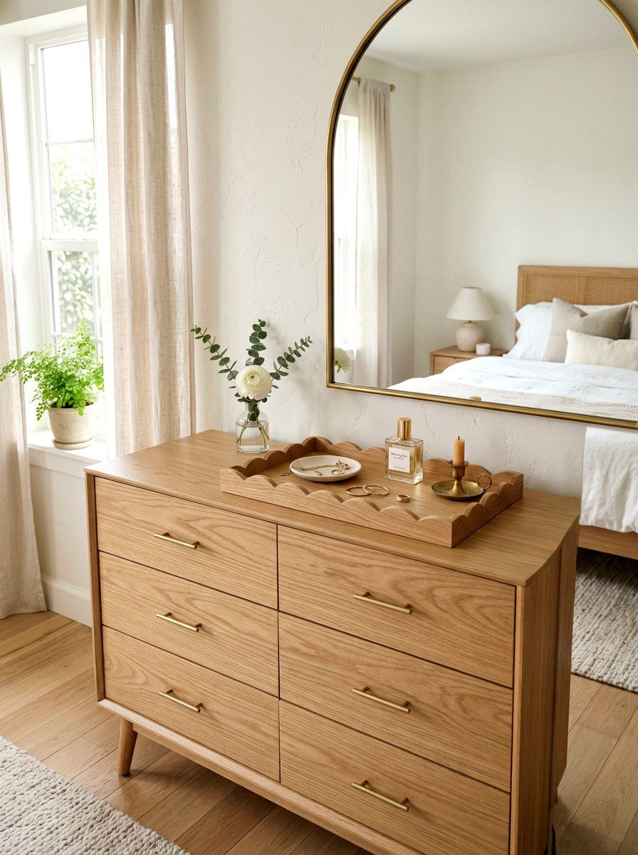 Scalloped wood tray - 25 Spring Budget Decor Ideas