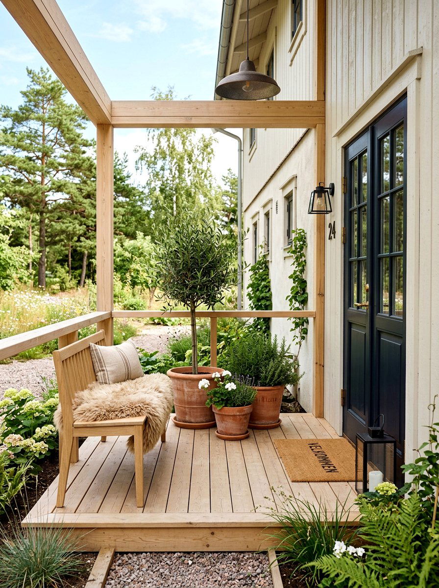 Scandi Style Outdoor Entryway - 25 Porch Spring Decor Ideas