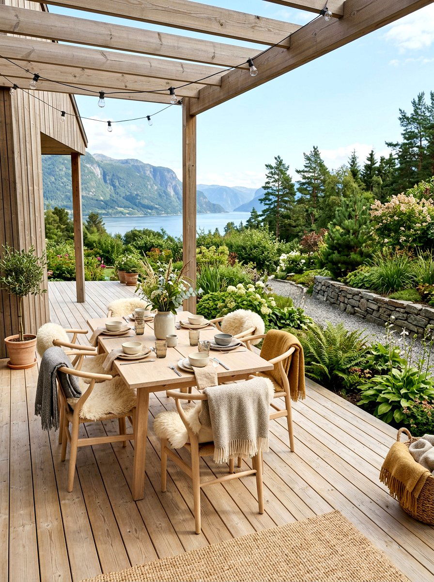 Scandi Style Patio Dining - 25 Spring Outdoor Dining Table Decor Ideas