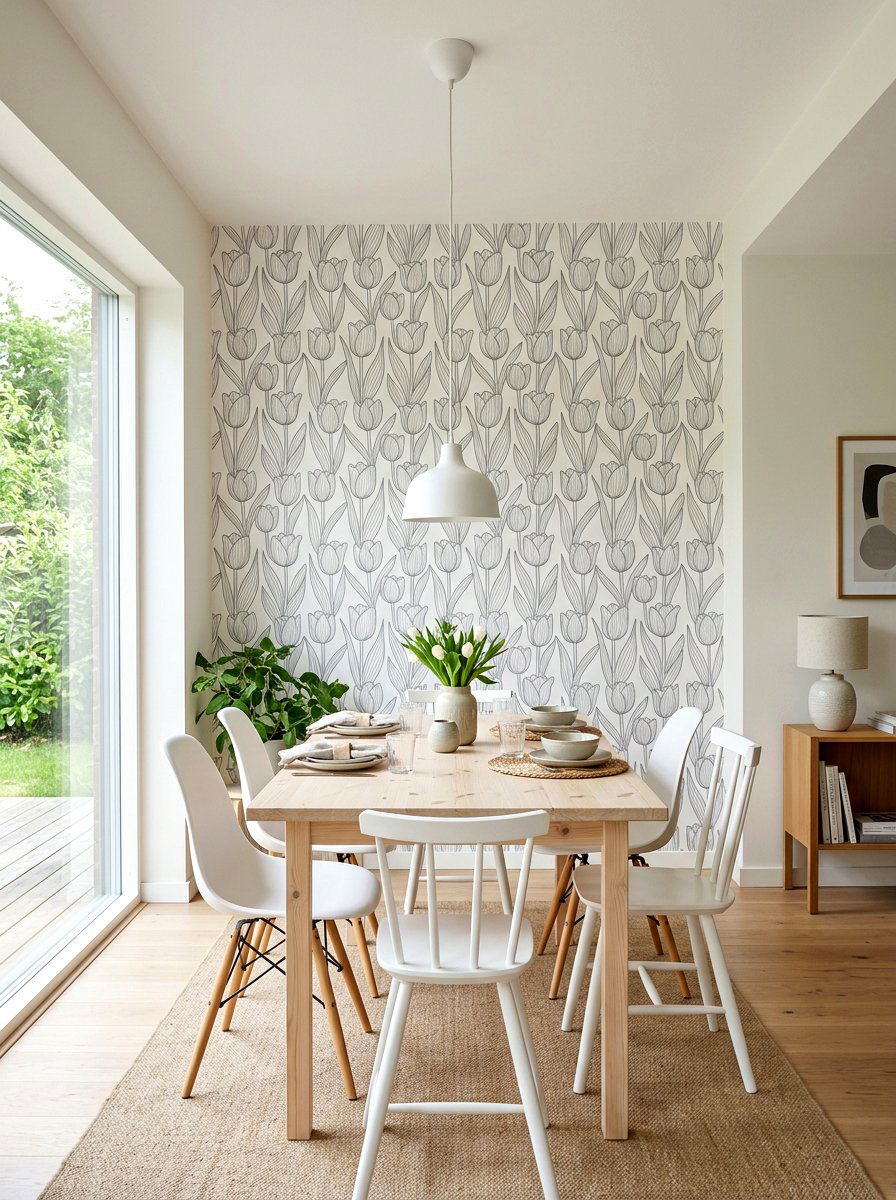 Scandi Style Tulip - 25 Spring Floral Wallpaper Ideas
