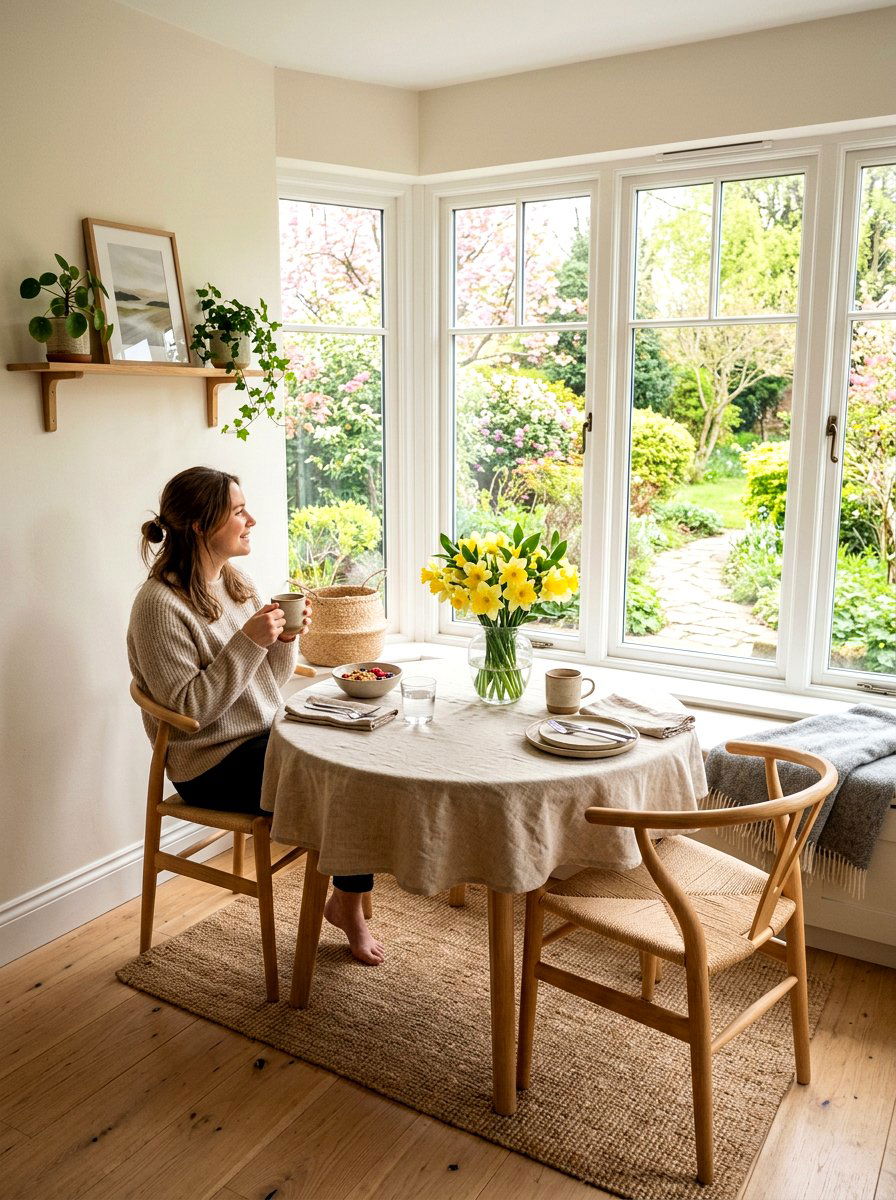 Scandi style breakfast nook spring - 25 Spring Japandi Decor Ideas