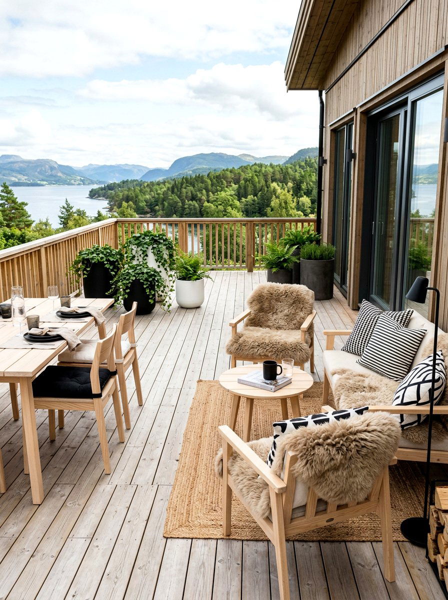 Scandinavian Deck - 25 Spring Deck Decor Ideas