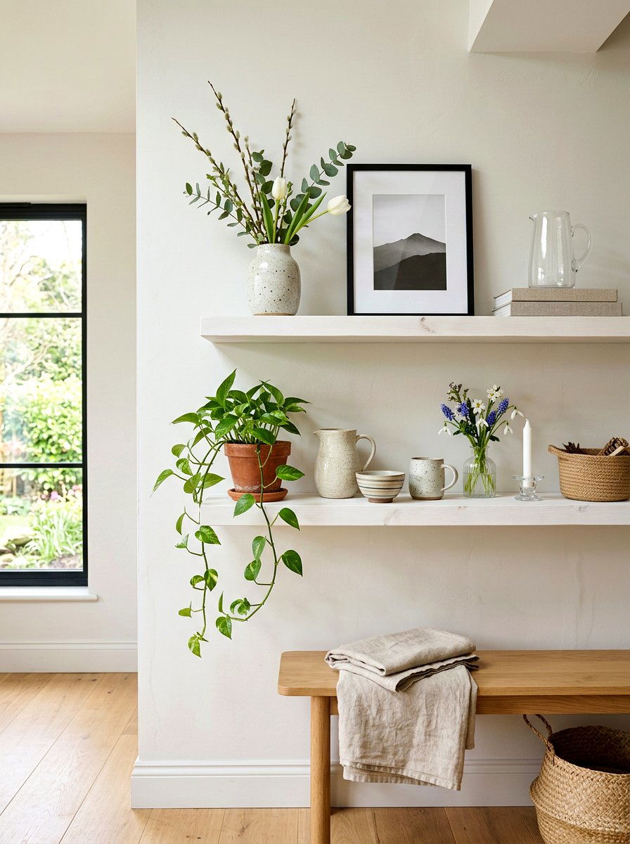 Scandinavian Shelf Styling Spring - 25 Spring Scandinavian Decor Ideas