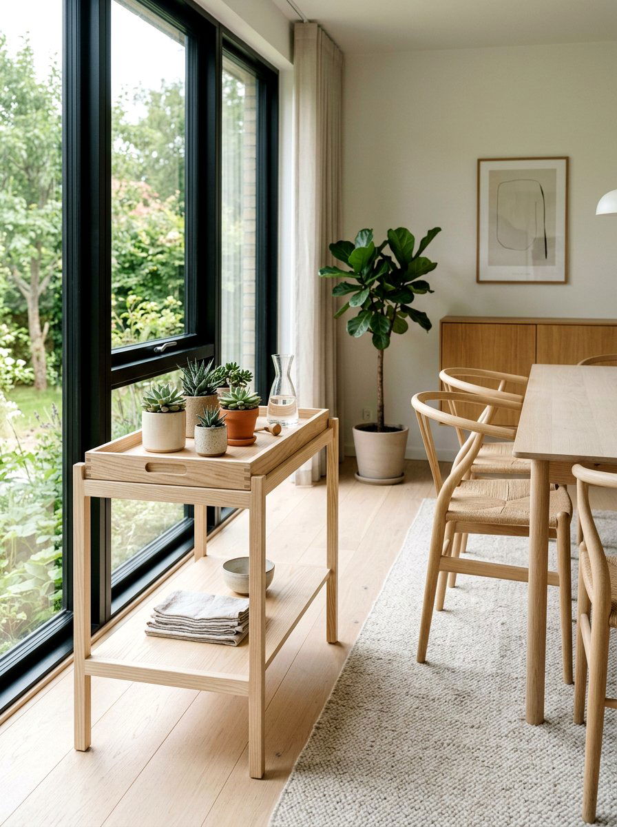 Scandinavian Wood Tray - 25 Spring Plant Stand Ideas