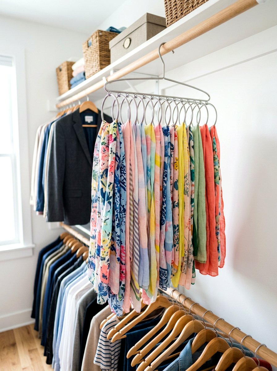 Scarf Hanger Solution - 25 Spring Closet Refresh Ideas