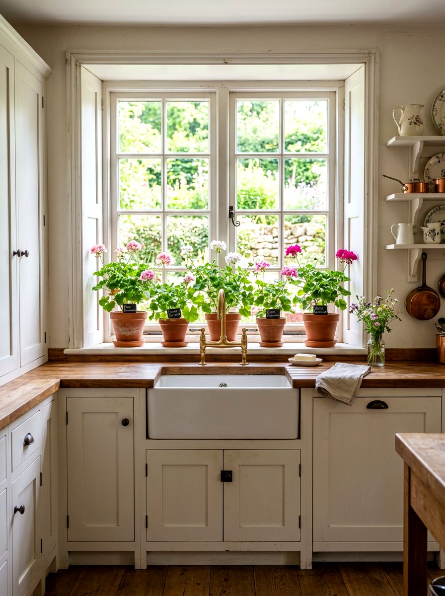 Scented Geranium Display - 25 Spring Windowsill Garden Ideas
