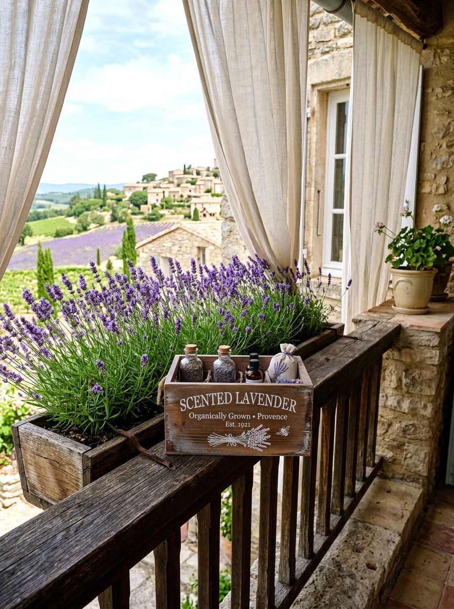 Scented Lavender Box - 25 Spring Balcony Decor Ideas