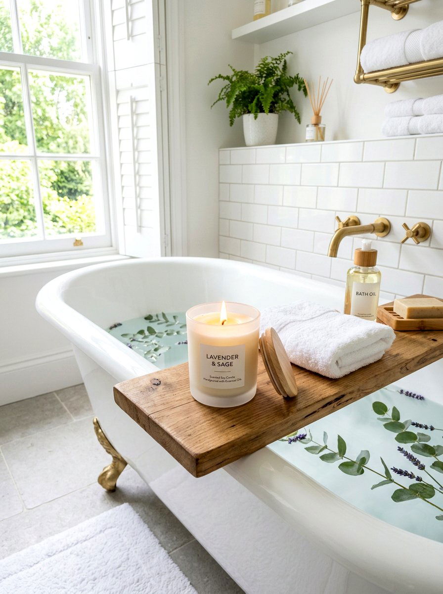 Scented Soy Candle - 25 Spring Spa Decor Ideas