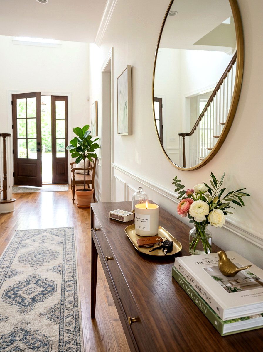 Scented Spring Candle - 25 Spring Foyer Decor Ideas