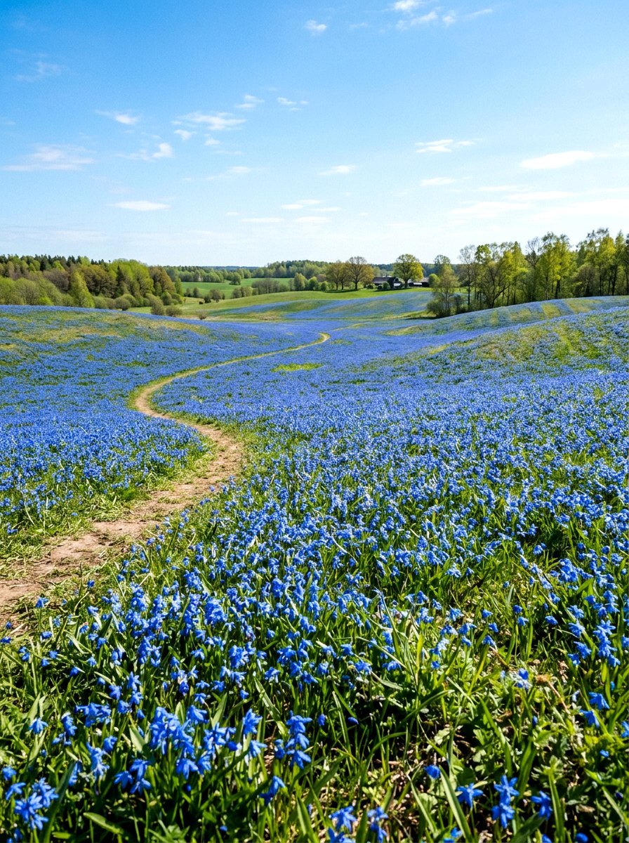 Scilla siberica blue meadow - 25 Spring Bulb Garden Ideas
