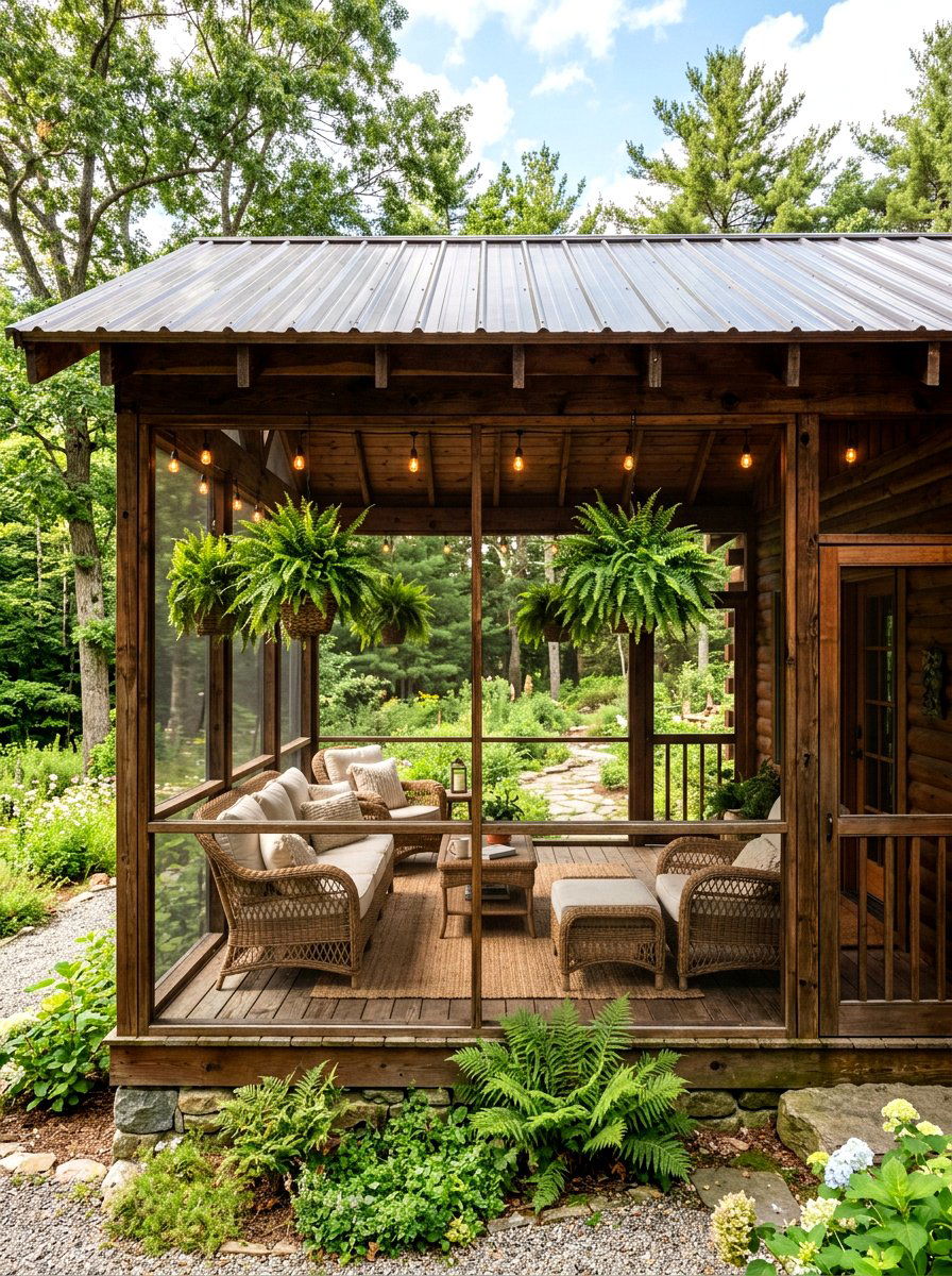 Screened In Porch Cabin - 25 Spring Cabin Decor Ideas