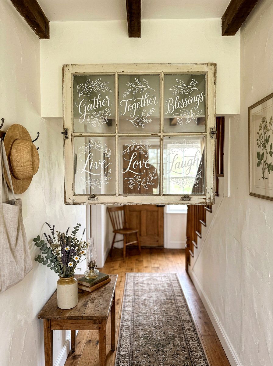 Scripted window pane - 25 Spring Calligraphy Decor Ideas