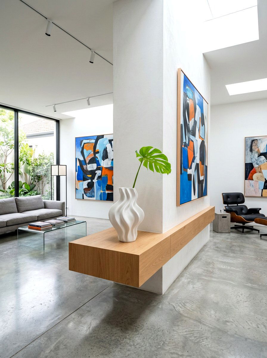 Sculptural White Vase - 25 Spring Modern Mantel Ideas