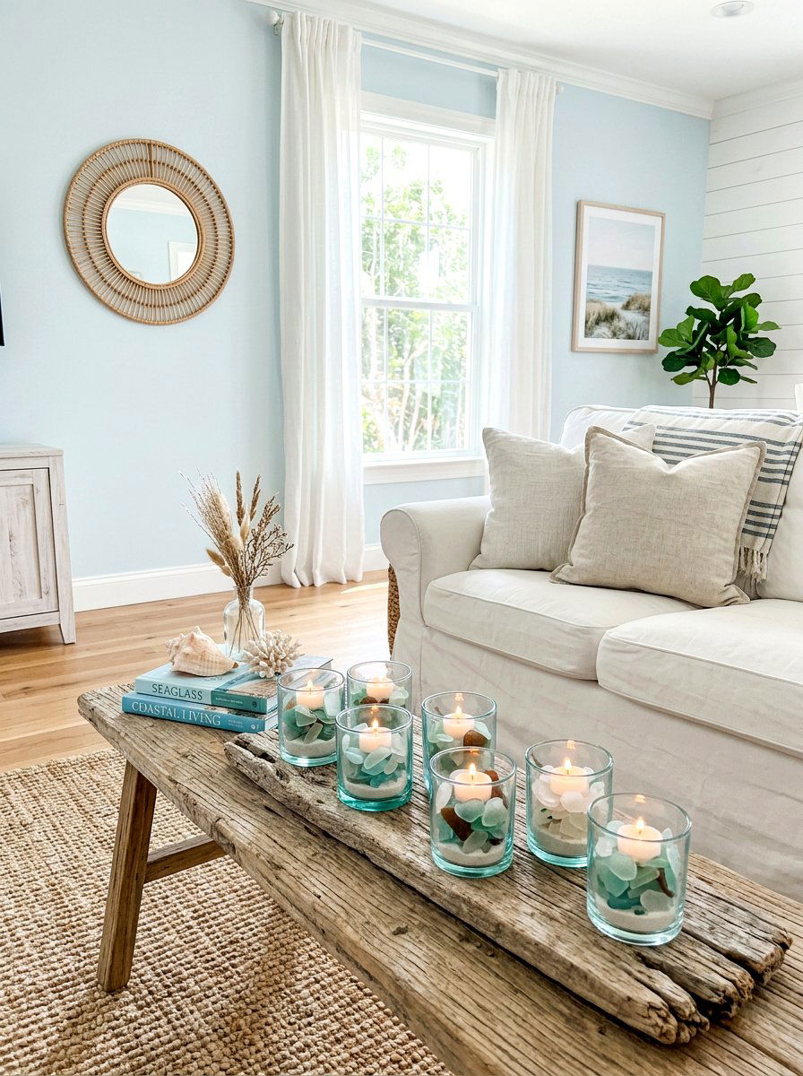 Sea Glass Votive - 25 Spring Votive Candle Ideas