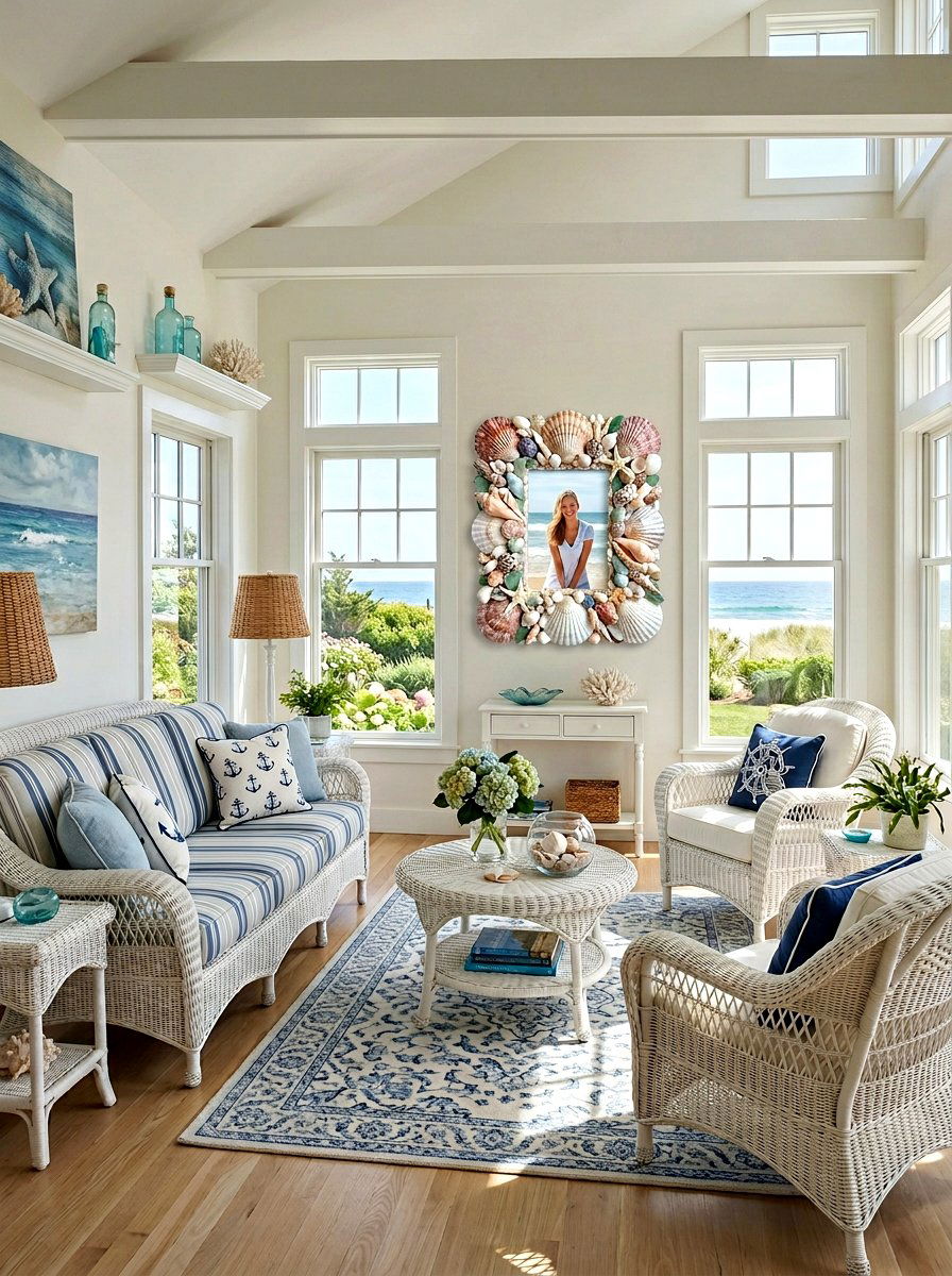 Sea Shell Picture Frame - 25 Spring Picture Frame Craft Ideas