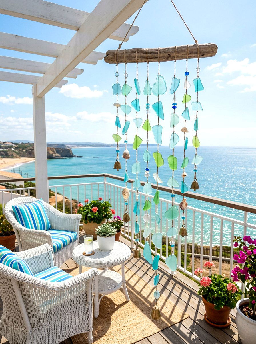 Sea glass wind chime - 25 Spring Wind Chime Ideas