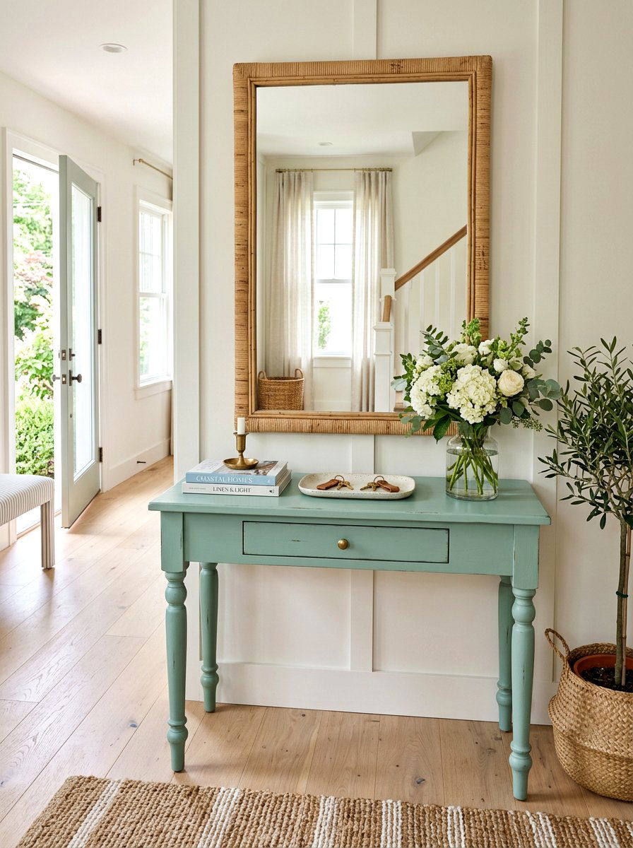 Seafoam Green Entryway Table - 25 Spring Chalk Paint Furniture Ideas