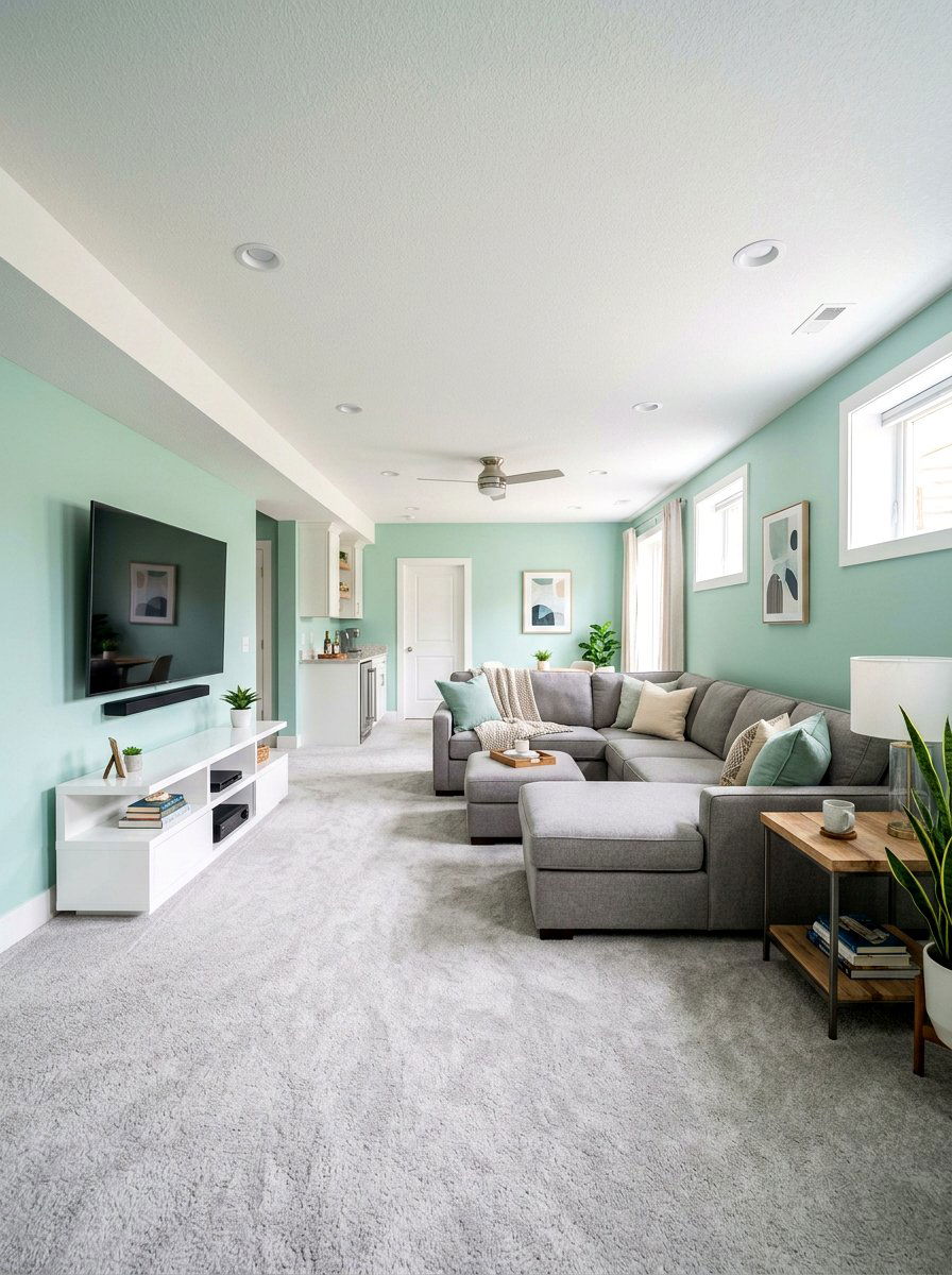 Seafoam green basement - 25 Spring Pastel Color Palette Ideas