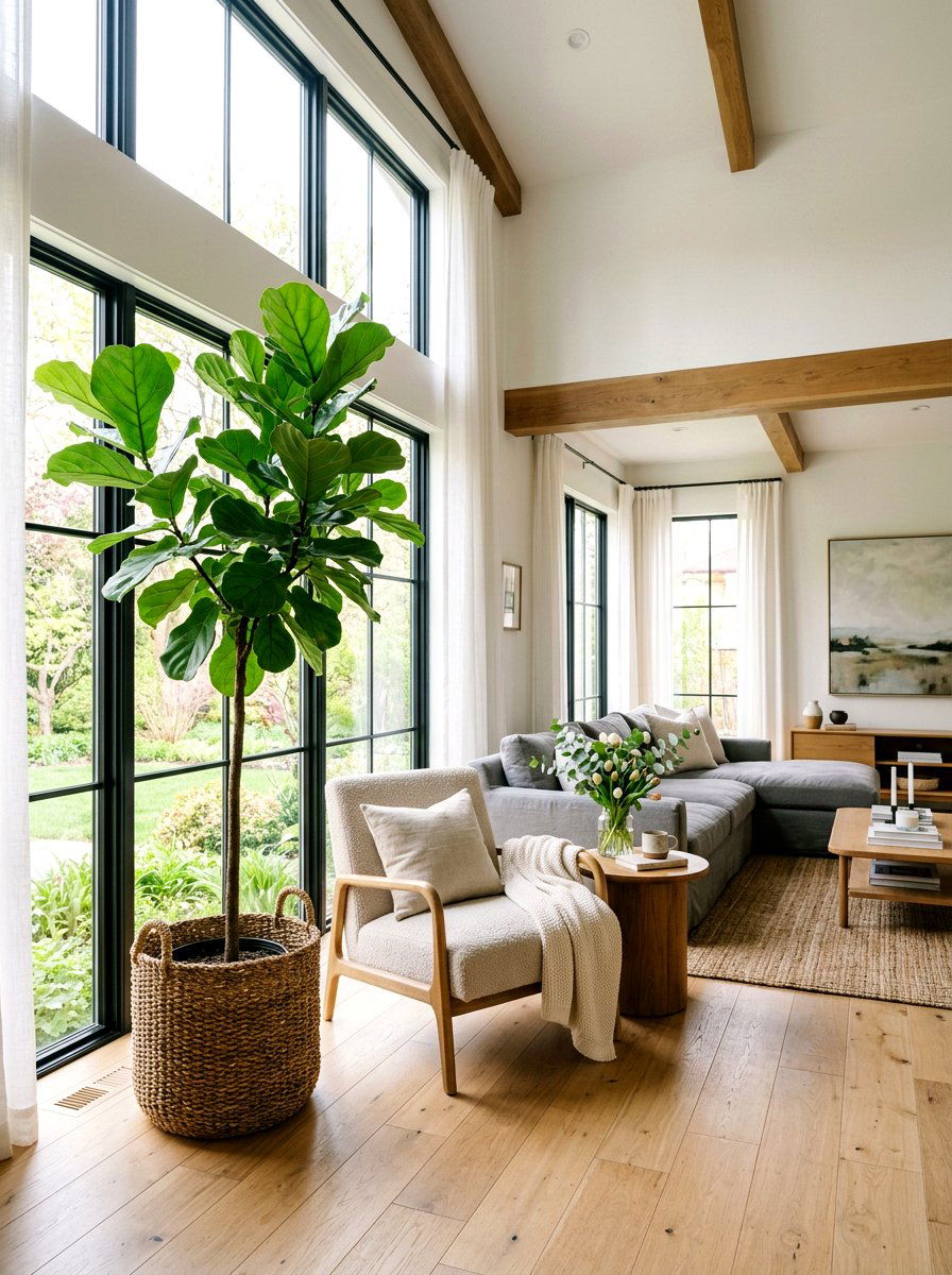 Seagrass basket planter - 25 Spring Basket Decor Ideas