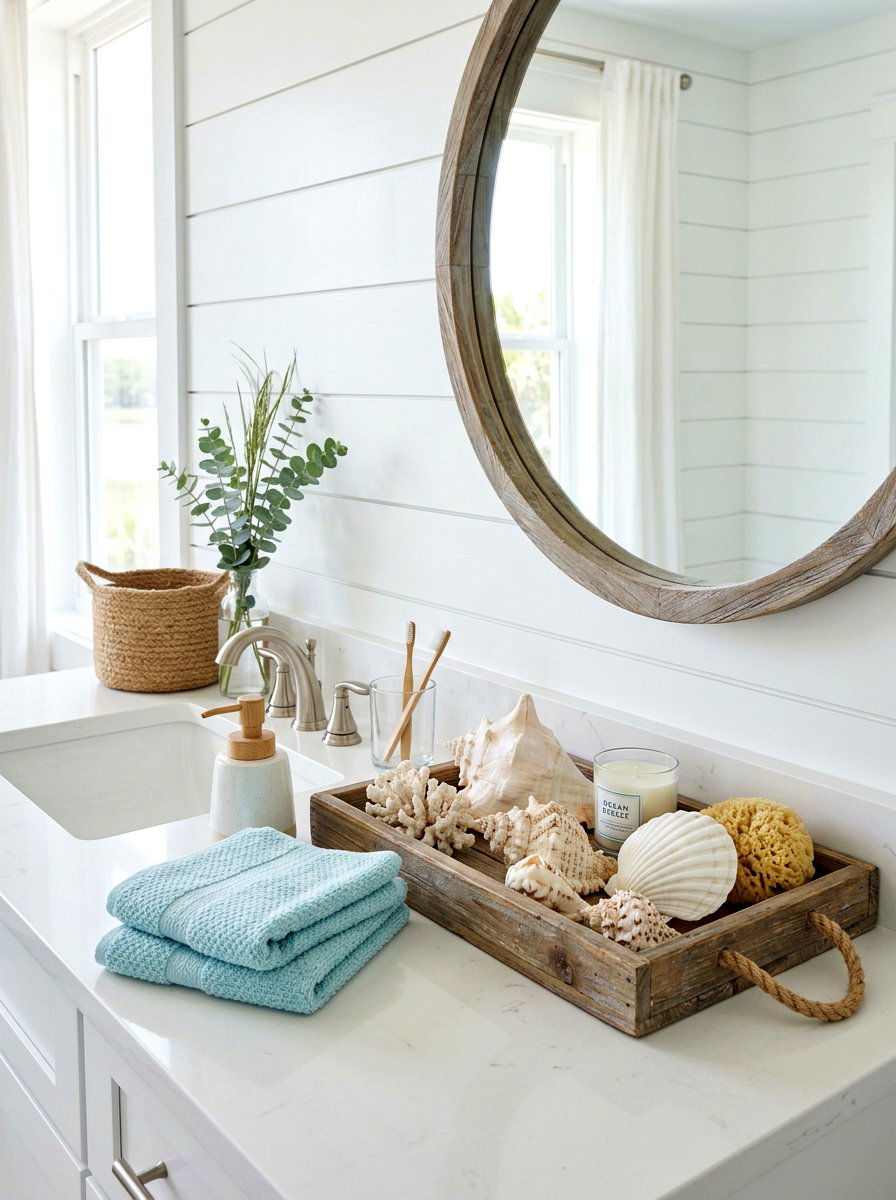 Seashell Bathroom Decor - 25 Spring Bathroom Counter Decor Ideas