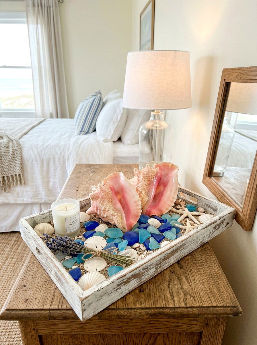 Seashell Bedroom Tray Decor - 25 Spring Bedroom Tray Styling Ideas
