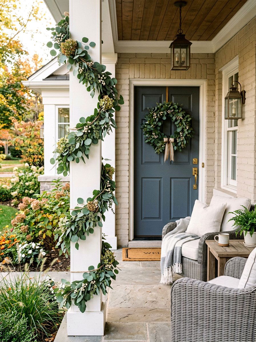 Seasonal Eucalyptus Garland Banner - 25 Spring Outdoor Banner Ideas