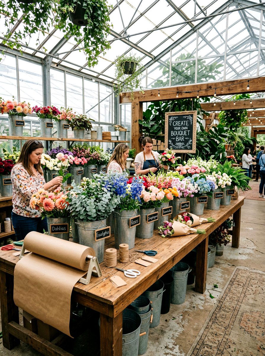 Seasonal Flower Bouquet Bar - 25 Spring Flower Market Ideas
