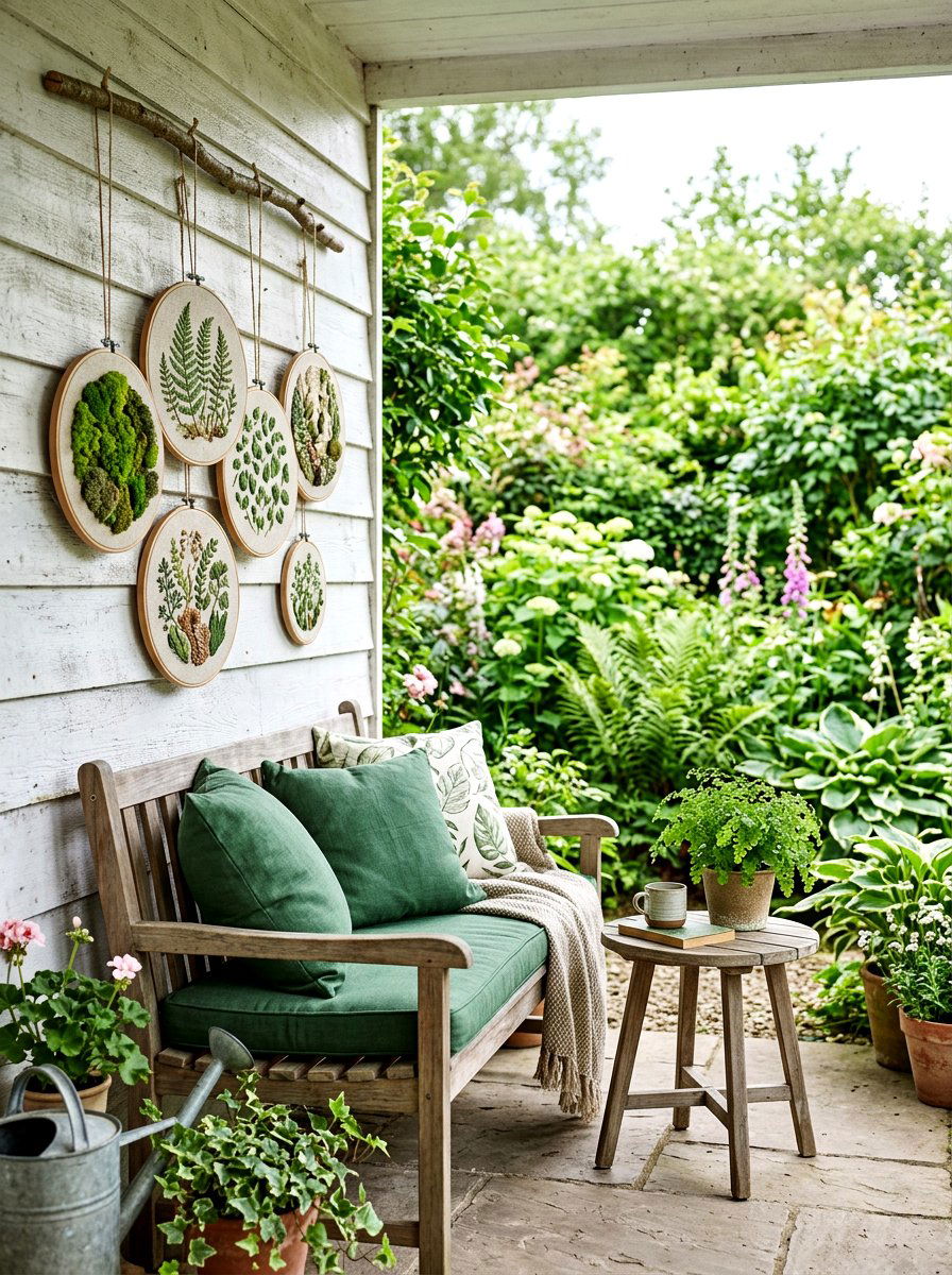 Seasonal Greenery Embroidery - 25 Spring Embroidered Decor Ideas