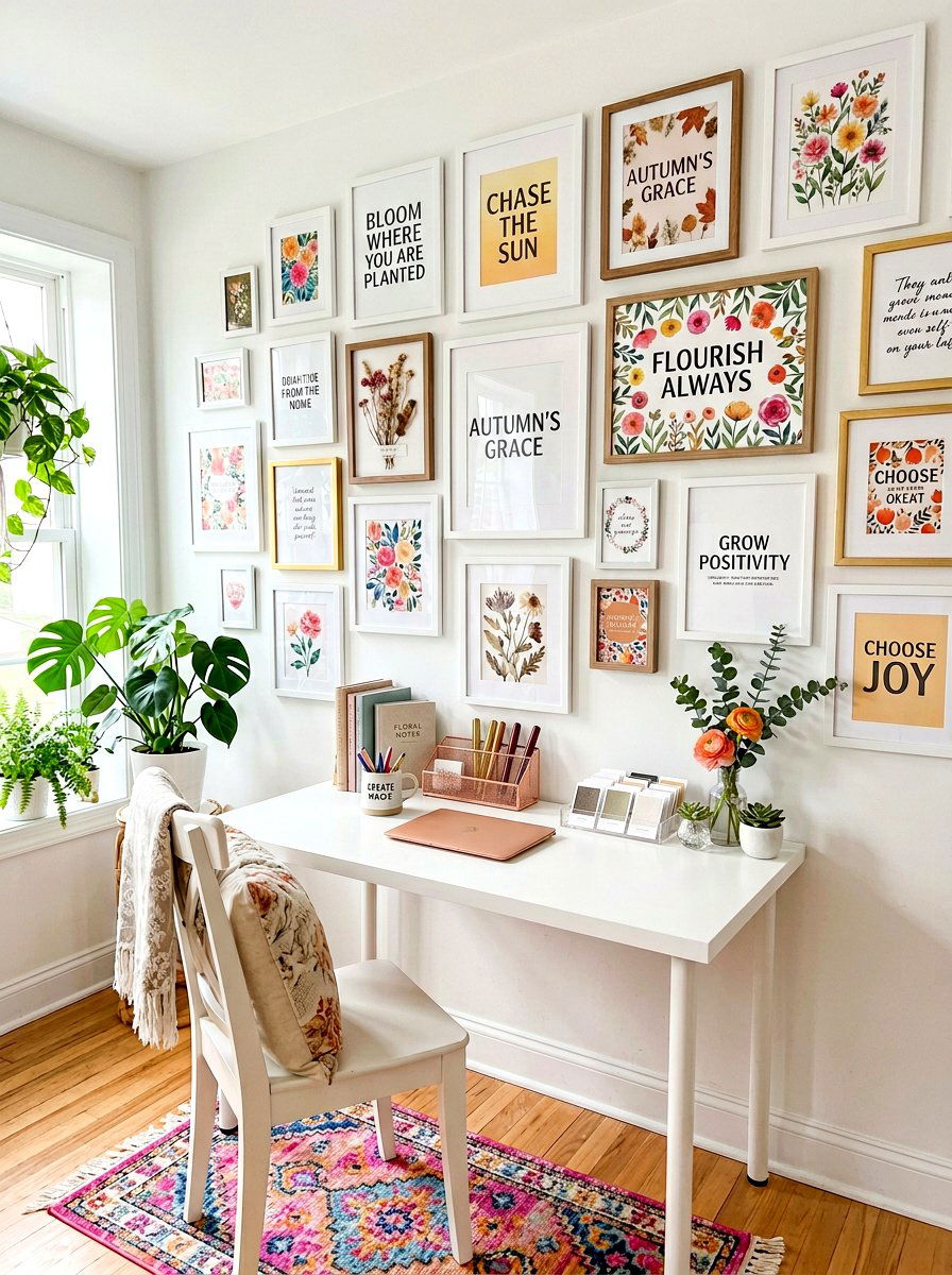 Seasonal Quote Art And Flowers - 25 Spring Gallery Wall Ideas