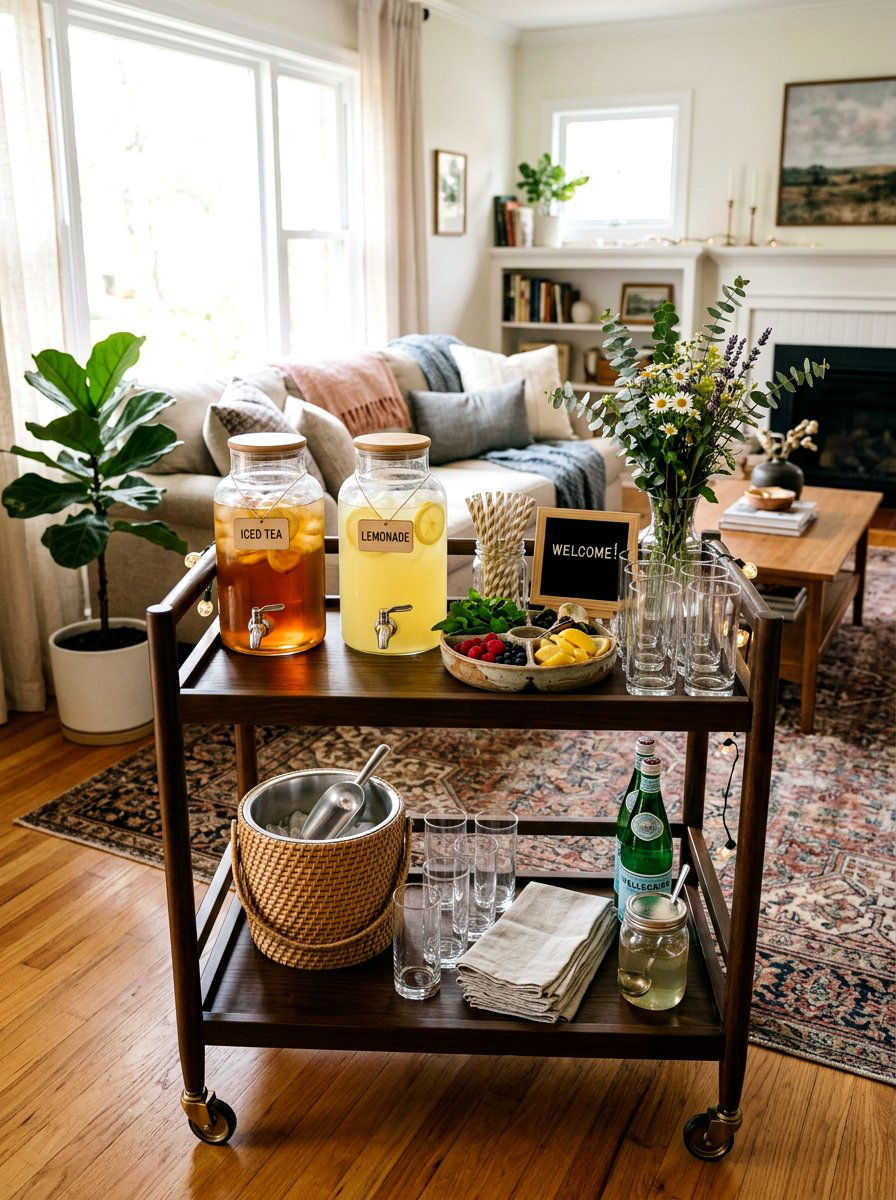 Seasonal Refreshment Station - 25 Spring Bar Cart Styling Ideas