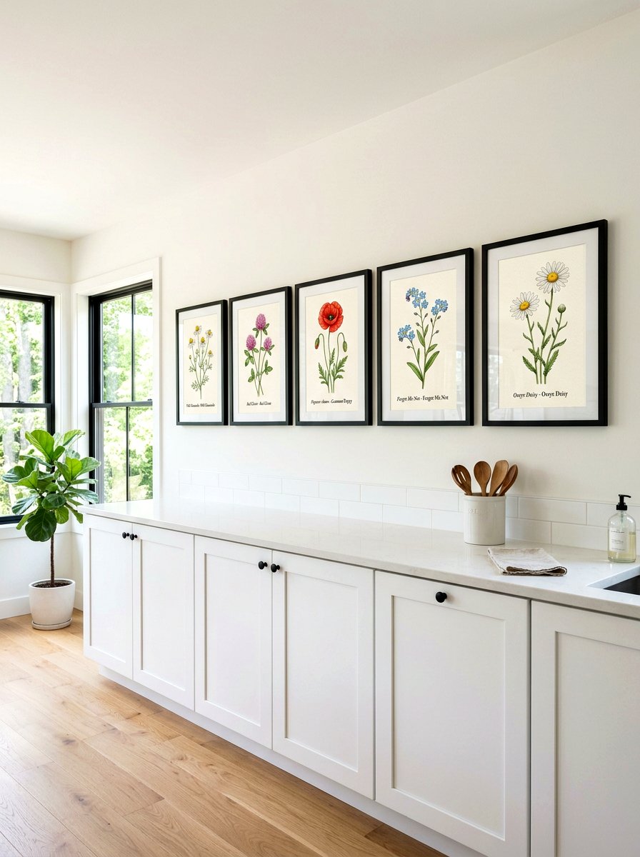 Seasonal botanical prints - 25 Spring Above Cabinet Decor Ideas