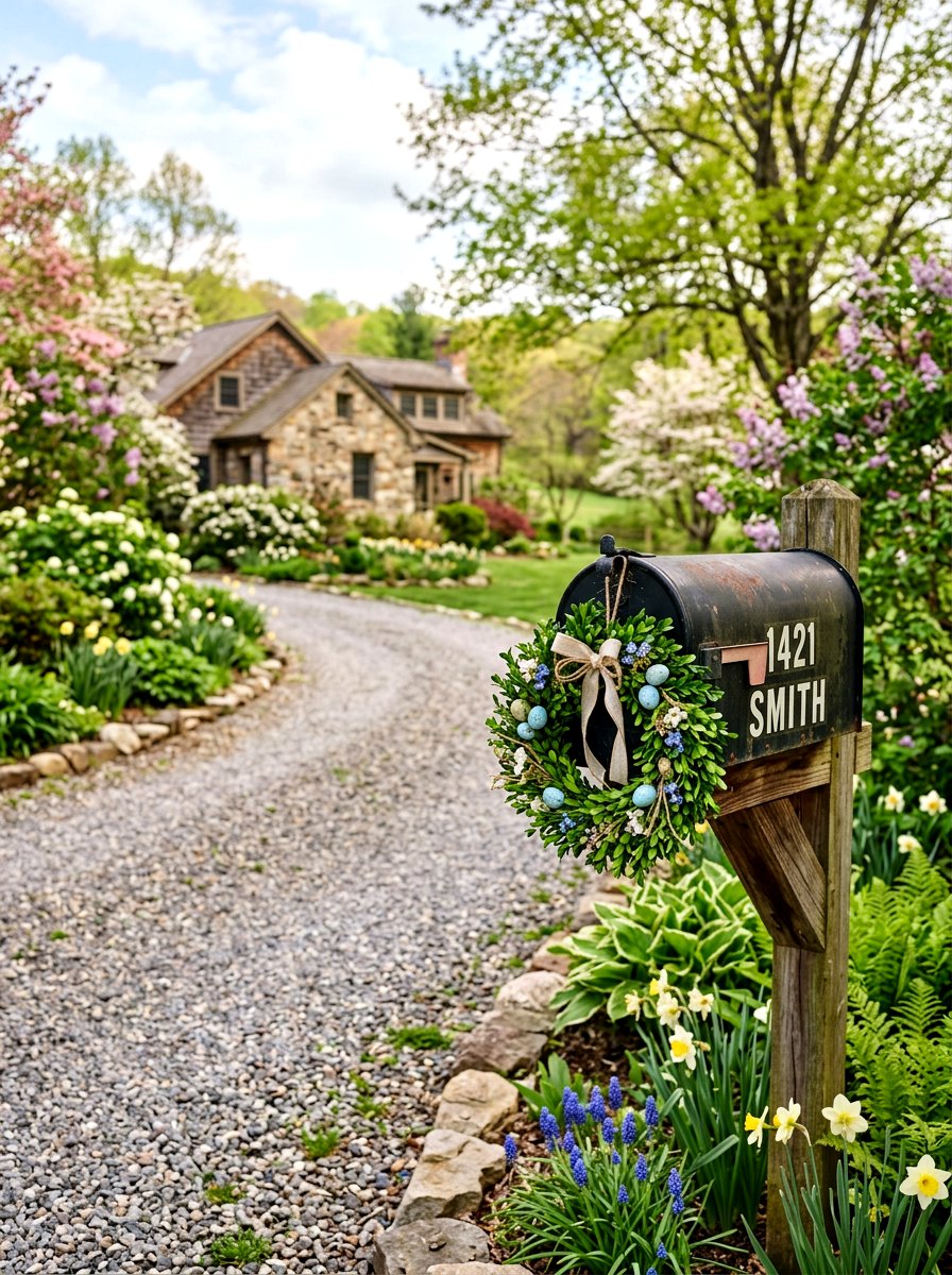 Seasonal mailbox wreath - 25 Spring Mailbox Decor Ideas
