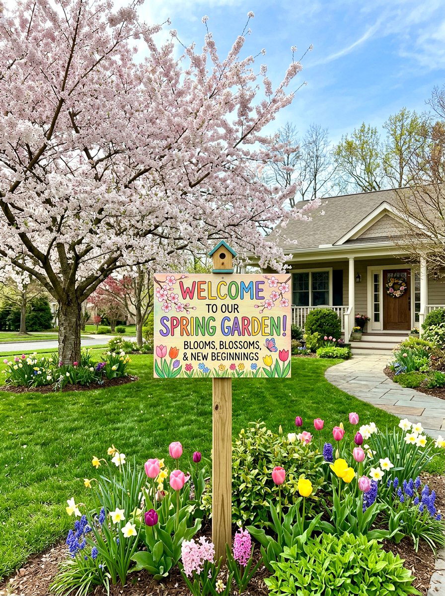 Seasonal spring garden sign - 25 Spring Garden Sign Ideas
